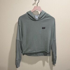 PINK Victoria's Secret Size Small Women's Dusty Green Cropped Hoodie